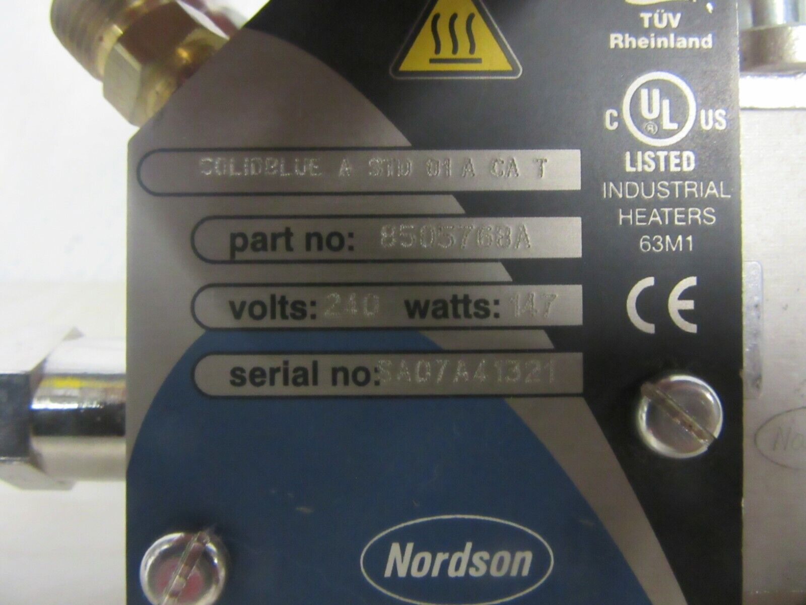 Nordson SOLIDBLUE A STD 01 A CA T 8505768A 240V 147 Watts 