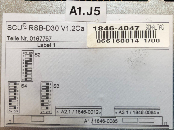 Schaltag SCU RSB-D30 V1.2Ca Nr.0167757 Control Unit für Rieter RSB-D30