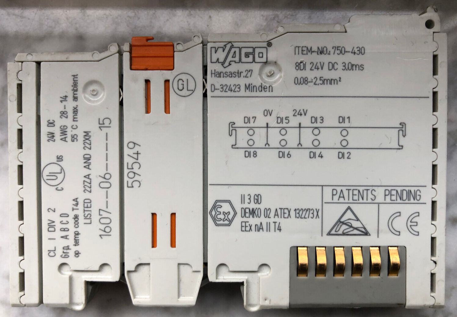 WAGO 750-430 8-Kanal Digital Eingangsklemme