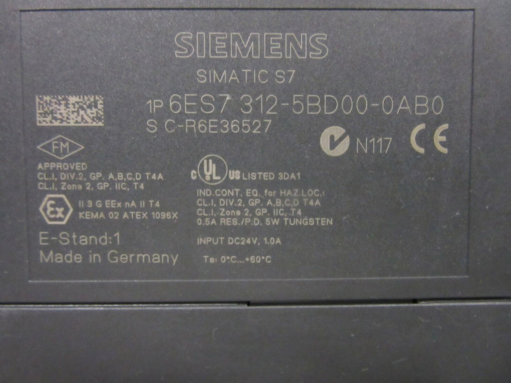 Siemens Simatic S7 6ES7 312-5BD00-0AB0 E-Stand: 1