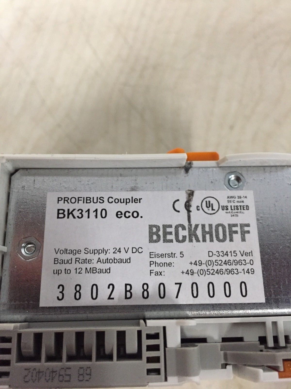 Beckhoff Profibus Coupler BK3110 eco.