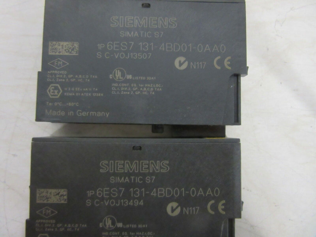 Siemens Simatic S7 6ES7: 2x 131-4BD01-0AA0 1x 138-4CA01-0AA0 2x 132-4BD01-0AA0 