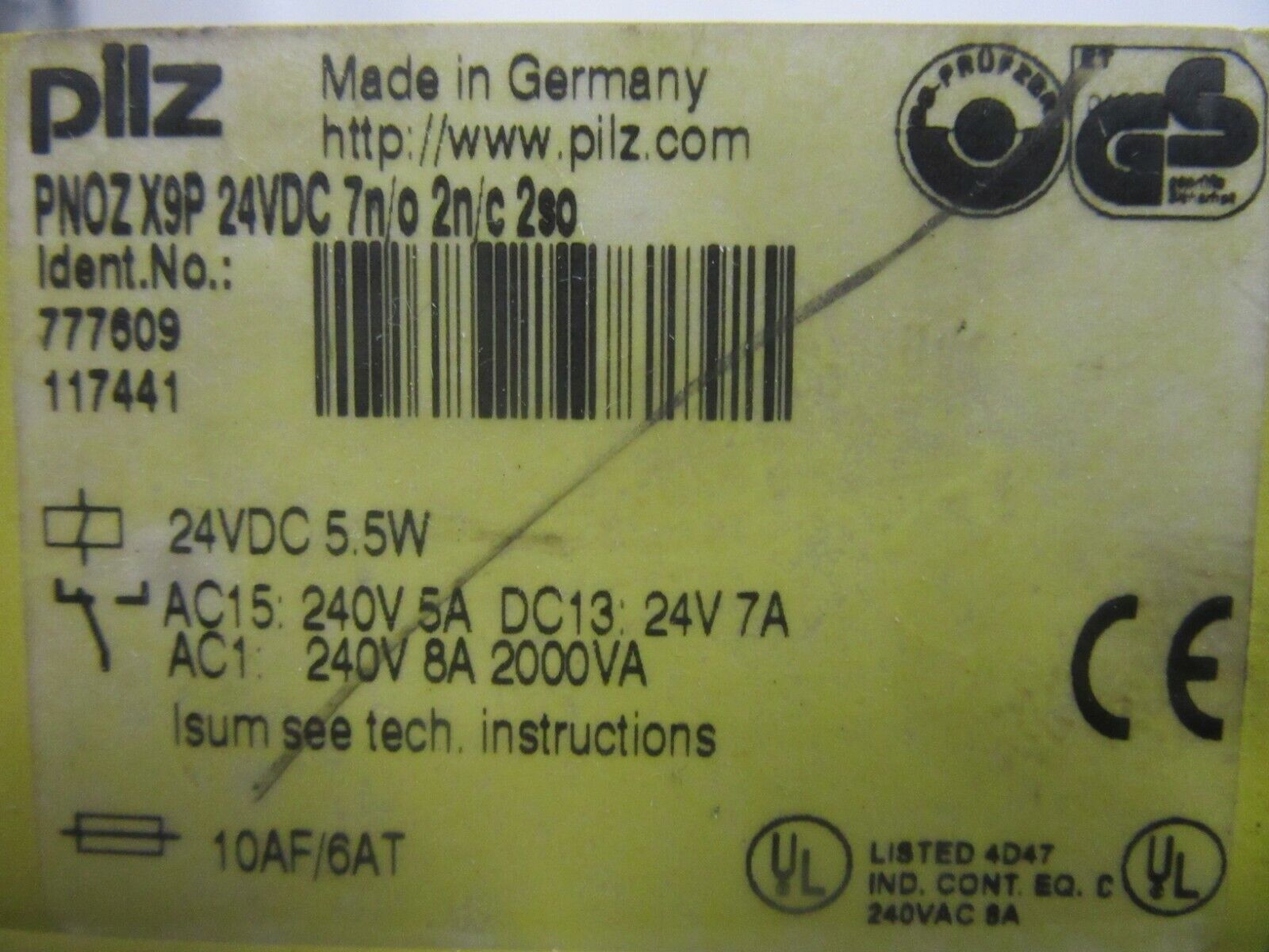 Pilz PNOZ X9P 24VDC 7n/o 2n/c 2so 777609