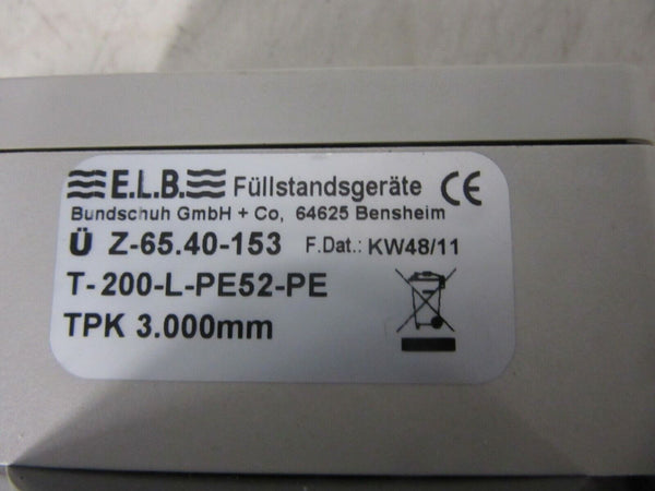 E.L.B. Füllstandsgeräte T-200-L-PE52-PE TPK 3.000 mm