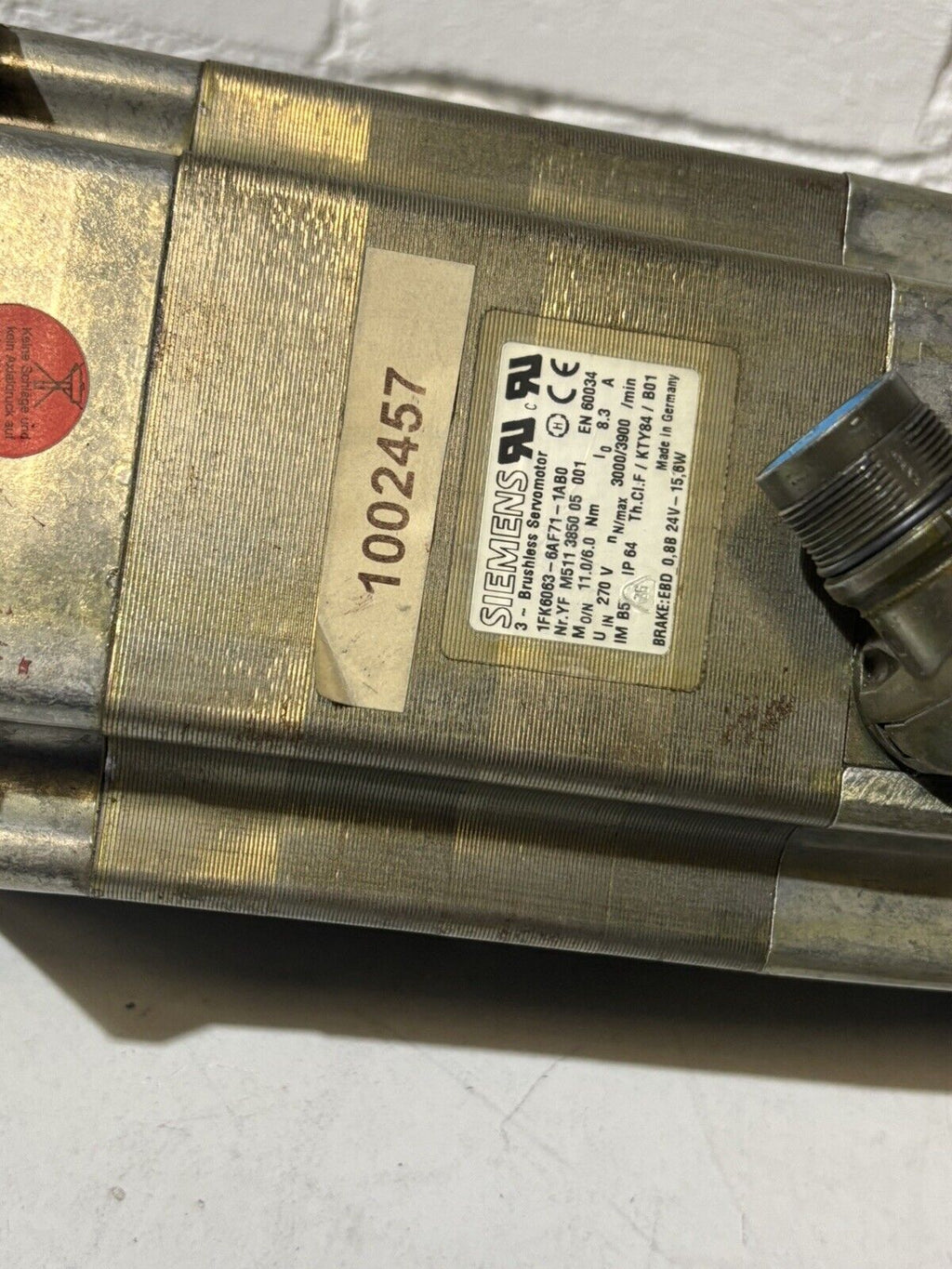 Siemens  1FK6063-6AF71-1AB0 Brushless Servomotor