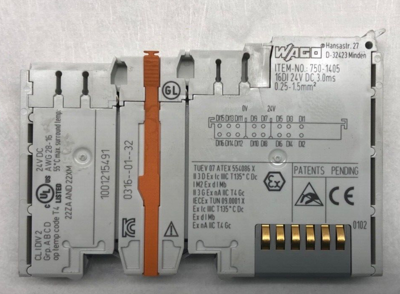 WAGO  ITEM-NO.:  750-1405 16-Kanal-DigitaleingangI