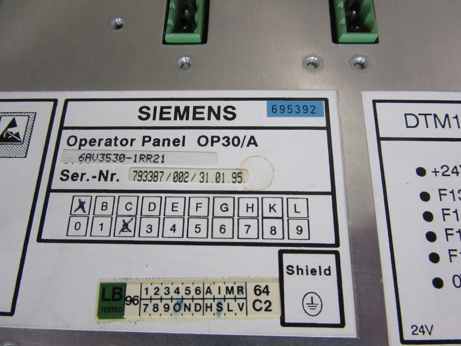 Siemens Operator Panel OP30/A 6AV3530-1RR21