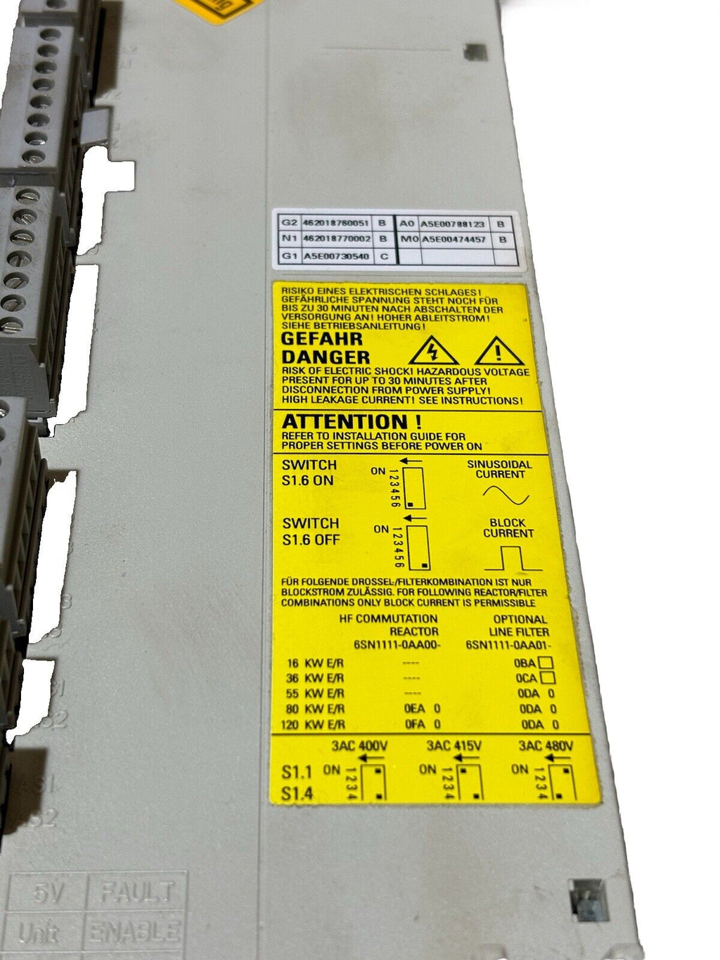 Siemens SIMODRIVE 6SN1145-1BA01-OBA2 A5E00474457 Version D