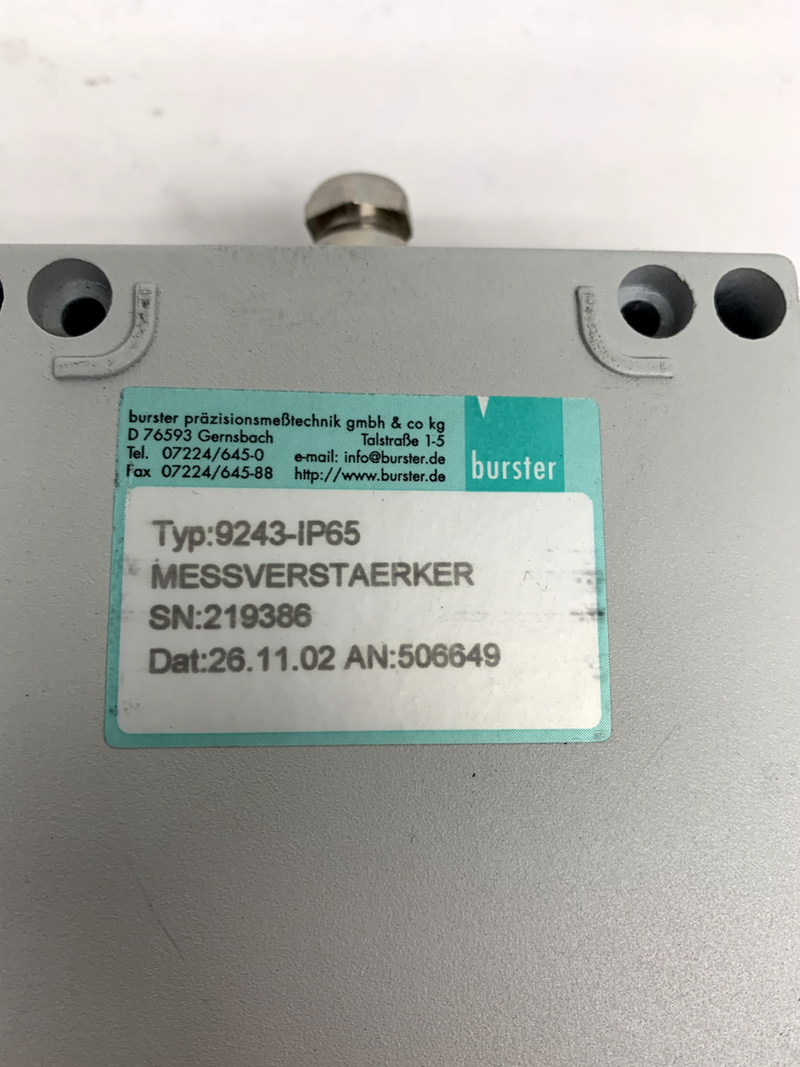 Burster Amplifier 9243-IP65 Messverstaerker für DMS-und potentiometris. Sensoren