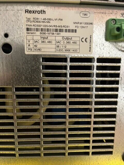 Rexroth  Type RD51.1-4B-030-L-V1-FW CFG-RD500-NN-NN MNR:911200260