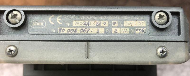 R. Stahl Fördertechnik Stahltronic WCS3A-LS221 Lesekopf reading head WCS3A 24VDC