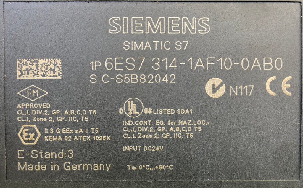 Siemens 6ES7 314-1AF10-0AB0 E-Stand:3 -gebraucht, used-
