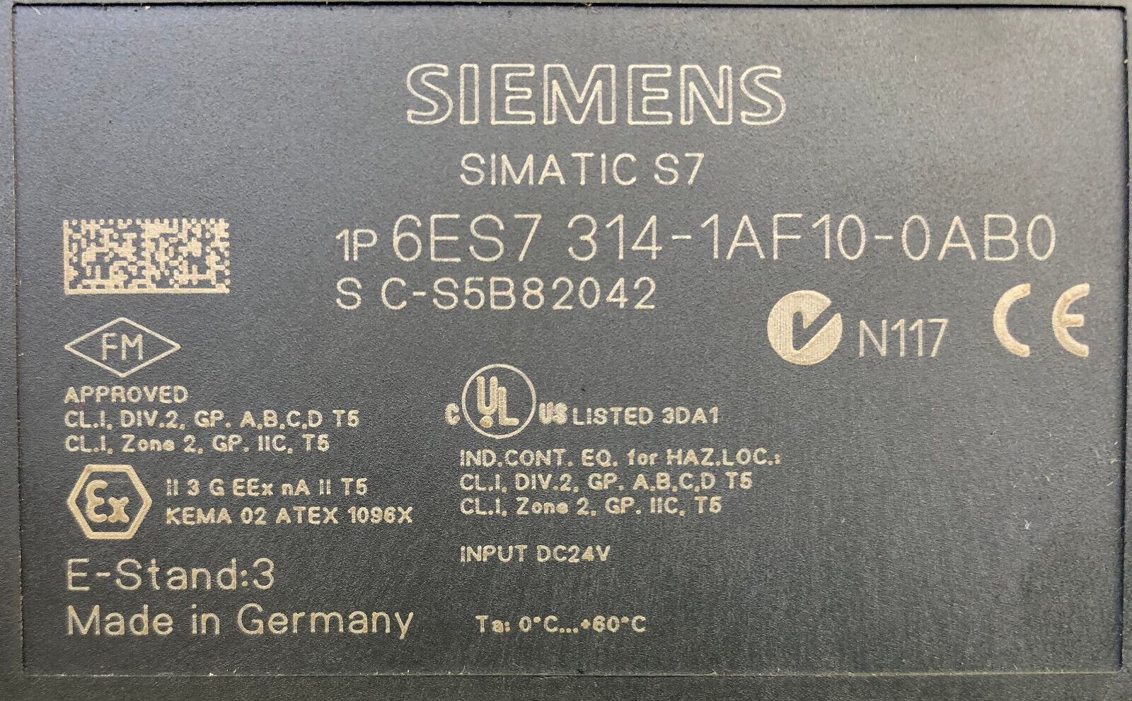 Siemens 6ES7 314-1AF10-0AB0 E-Stand:3 -gebraucht, used-