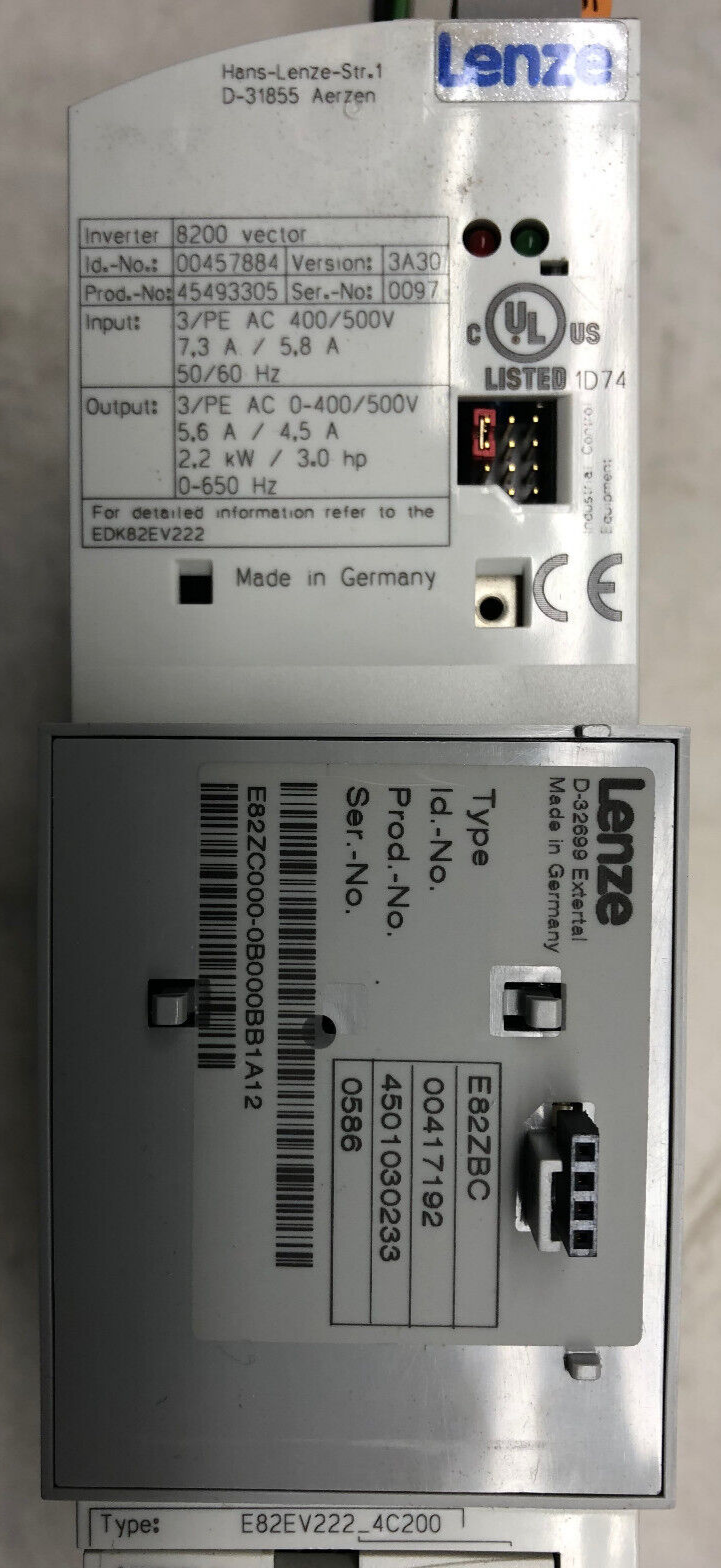 Lenze Inverter 8200 Prod.-No: 45493305 mit Entstörtf. Prod.-No. 13218599