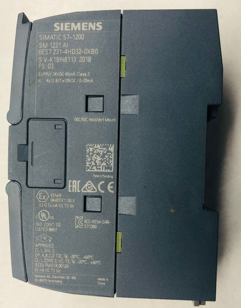 Siemens Simatic S7 SM1231, 6ES7 231-4HD32-0XB0, FS:03