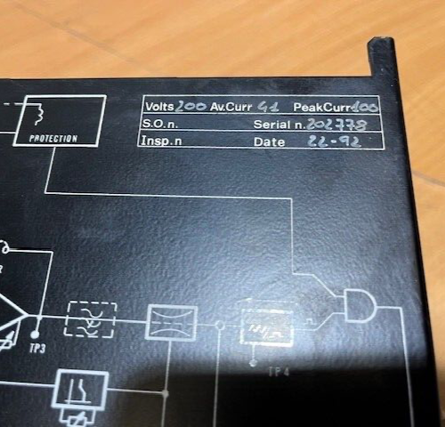 VICKERS D.C. Controller Type AZM Part N. BA 002B 200V  Av. Curr 41 Peakcurr 100