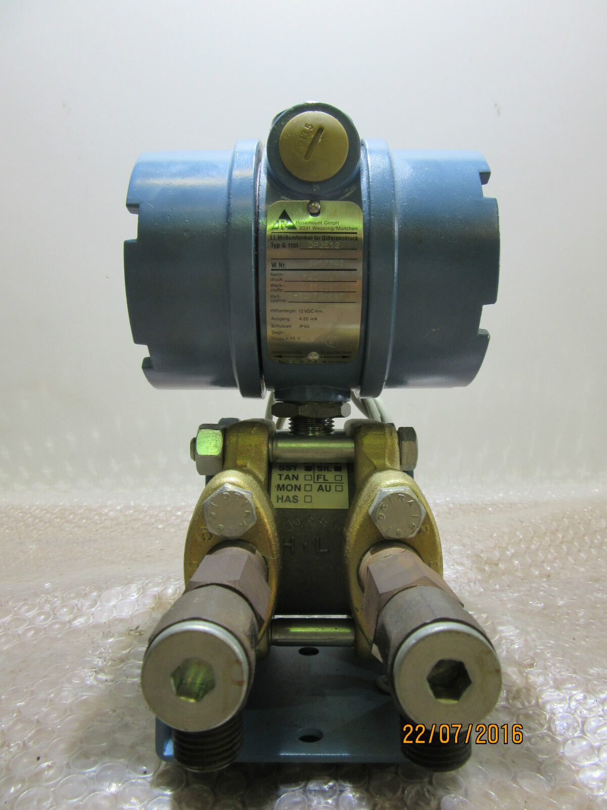 Rosemount G1151 DP3 E12 Pressure Transmitter  - used -