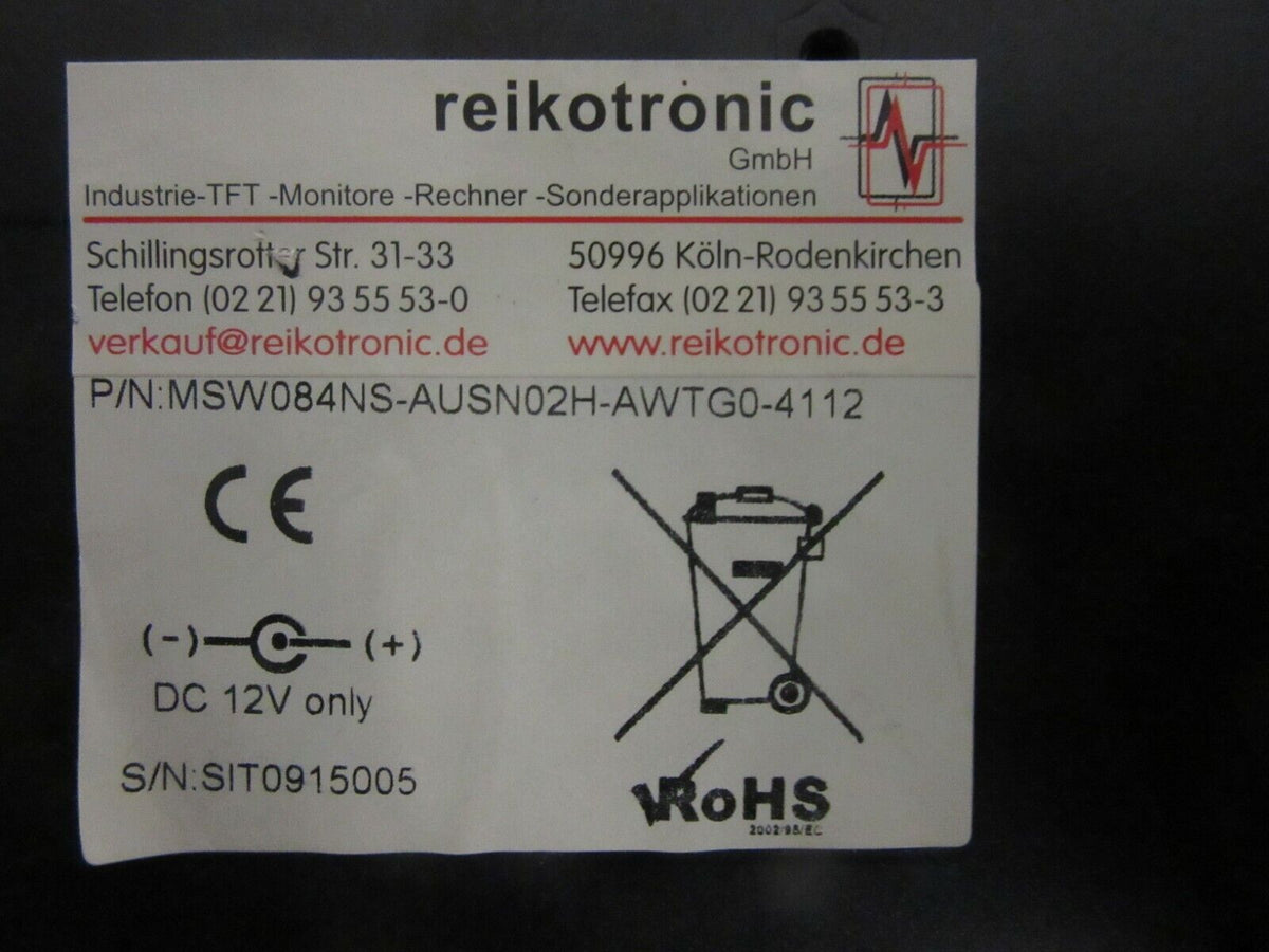 reikotronic P/N: MSW084NS-AUSN02H-AWTGO-4112 OP Display TFT-Monitor 