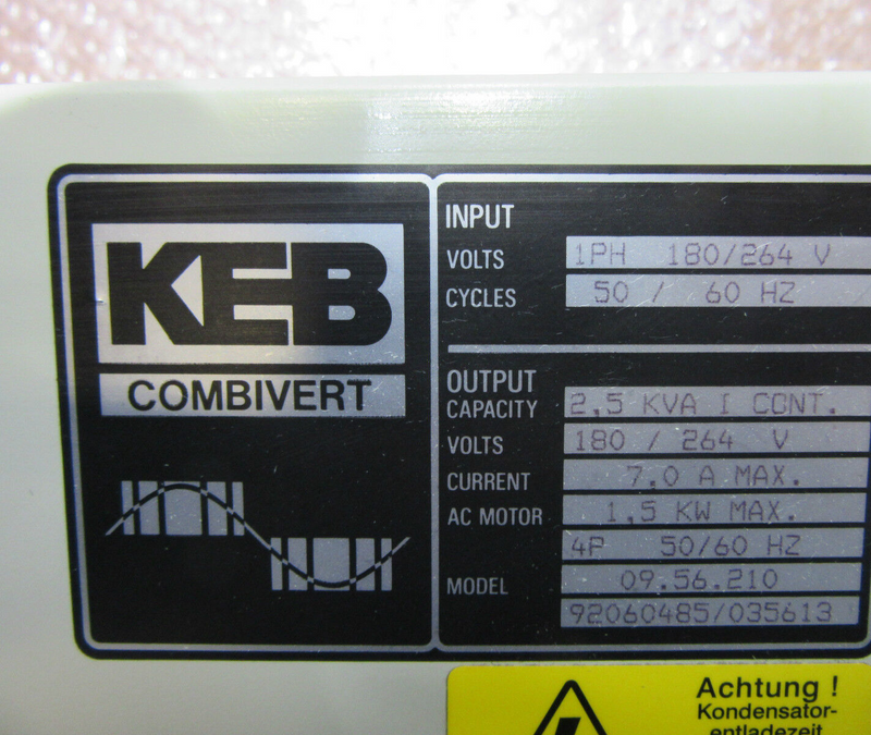 KEB Frequenzumrichter Model: 09.56.210 Output-Capacity: 2.5KVA