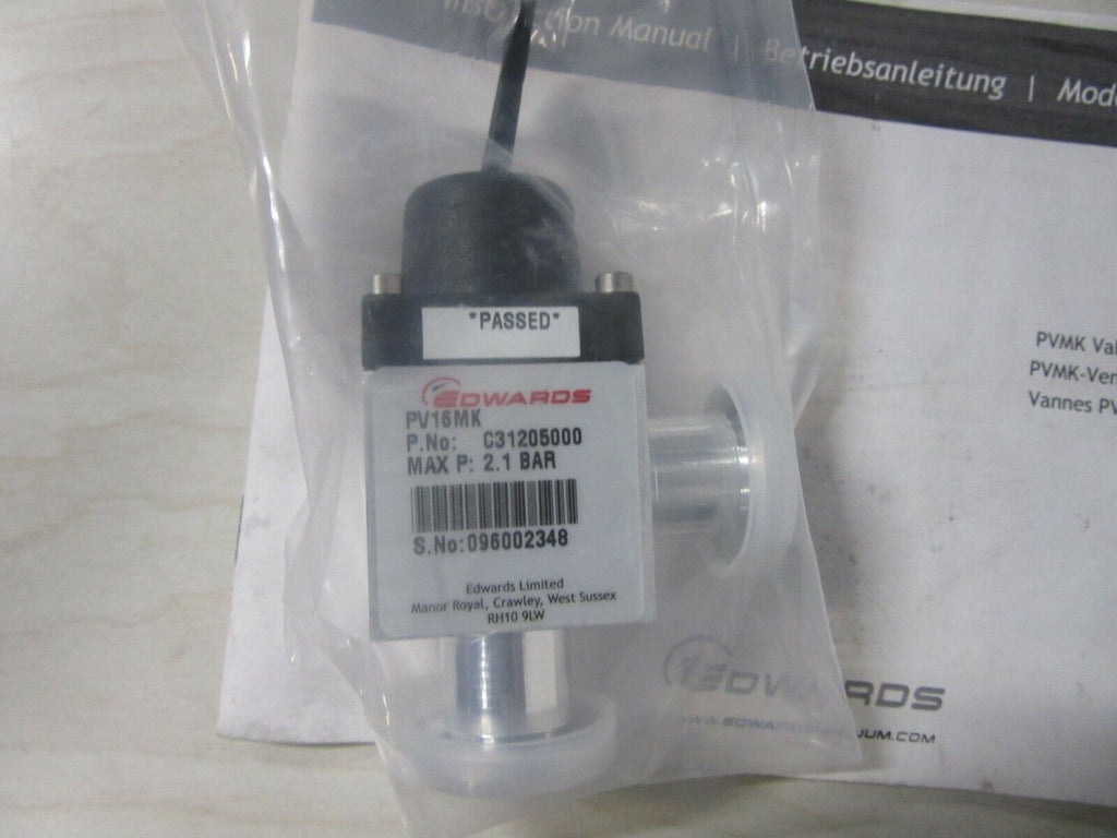 Edwards PV16MK C31205000 Max P: 2.1bar valve