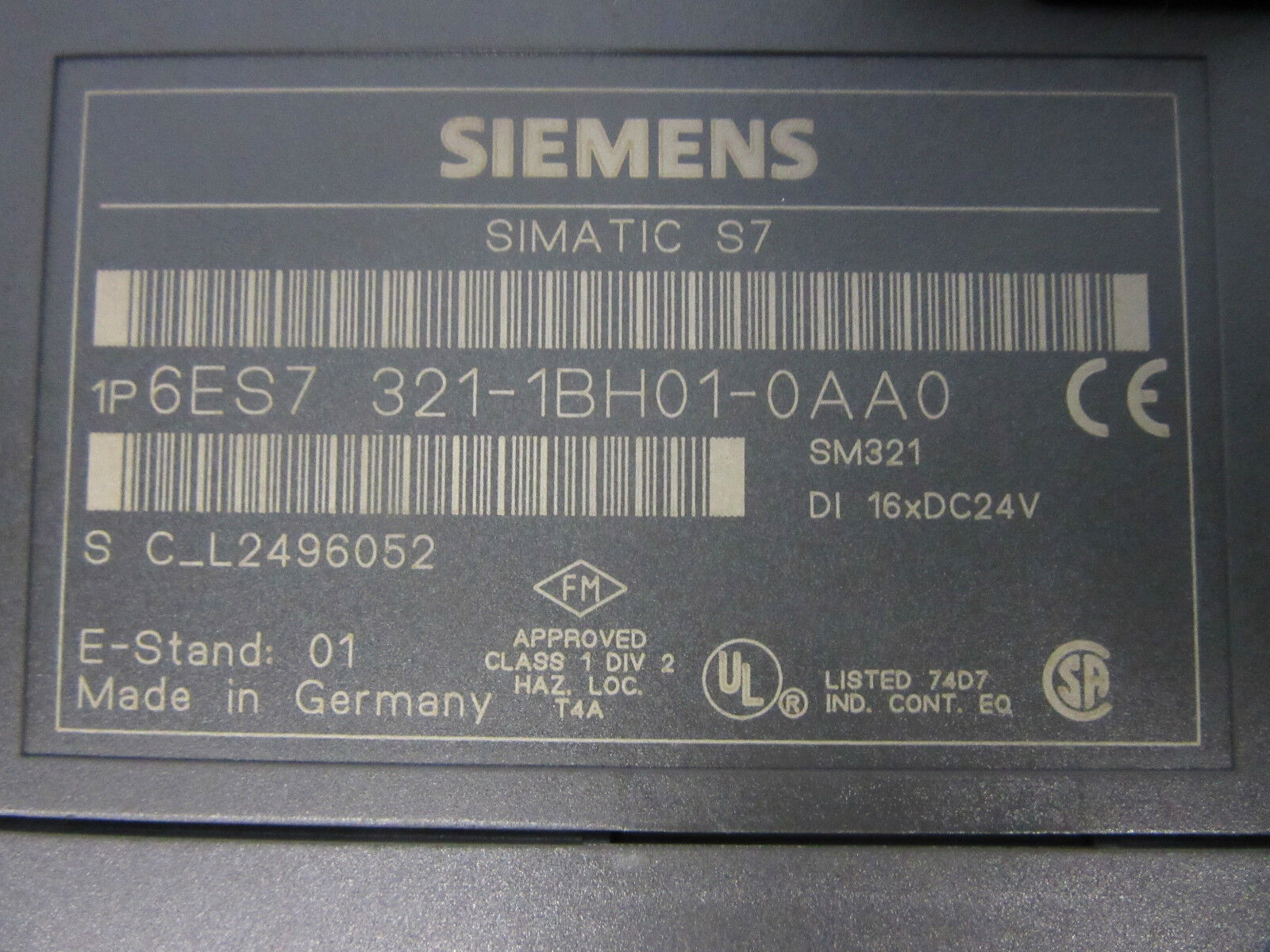 Siemens Simatic S7 6ES7 321-1BH01-0AA0 E-Stand: 01 