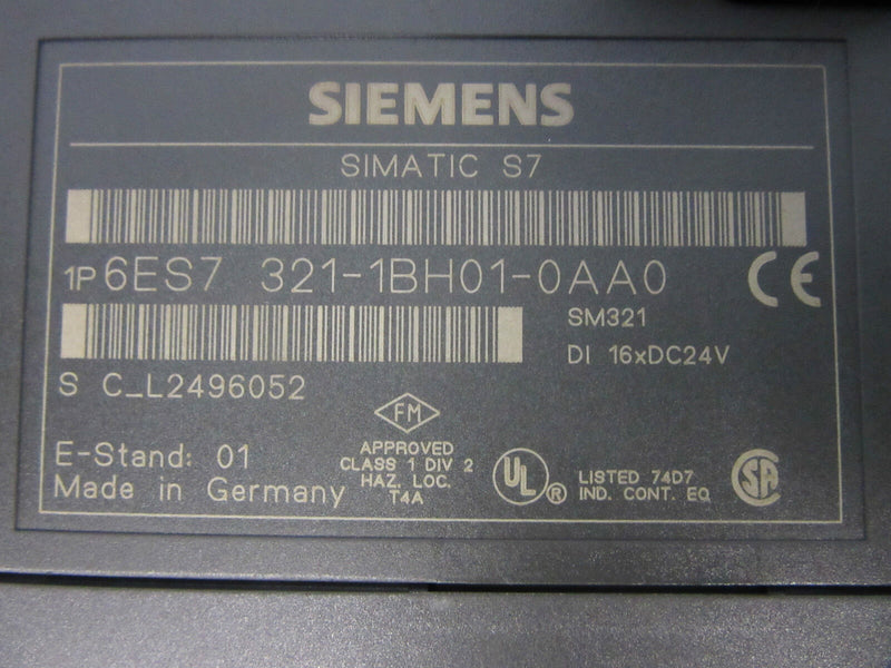Siemens Simatic S7 6ES7 321-1BH01-0AA0 E-Stand: 01 