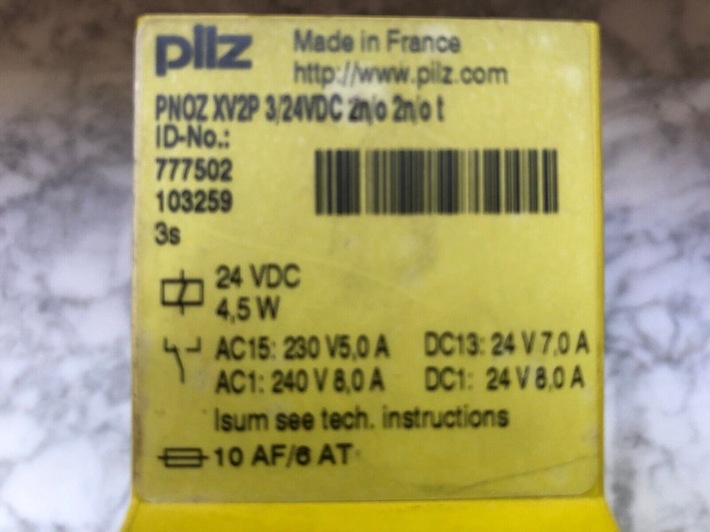 PILZ Not-Halt-Relais m.Verz. 24V DC Art-Nr. 777502   PNOZXV2P  used
