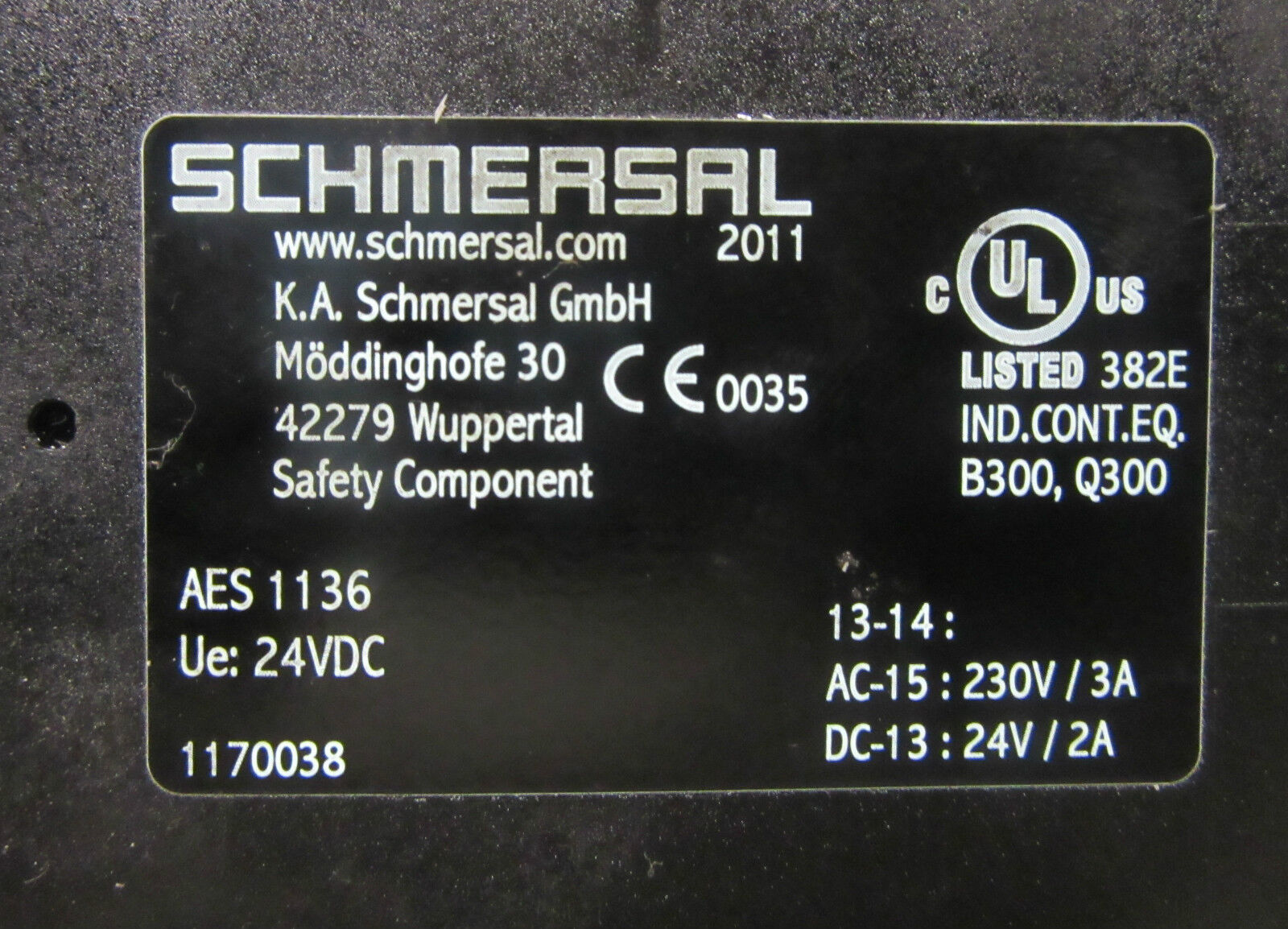 Schmersal AES1136 Ue: 24VDC