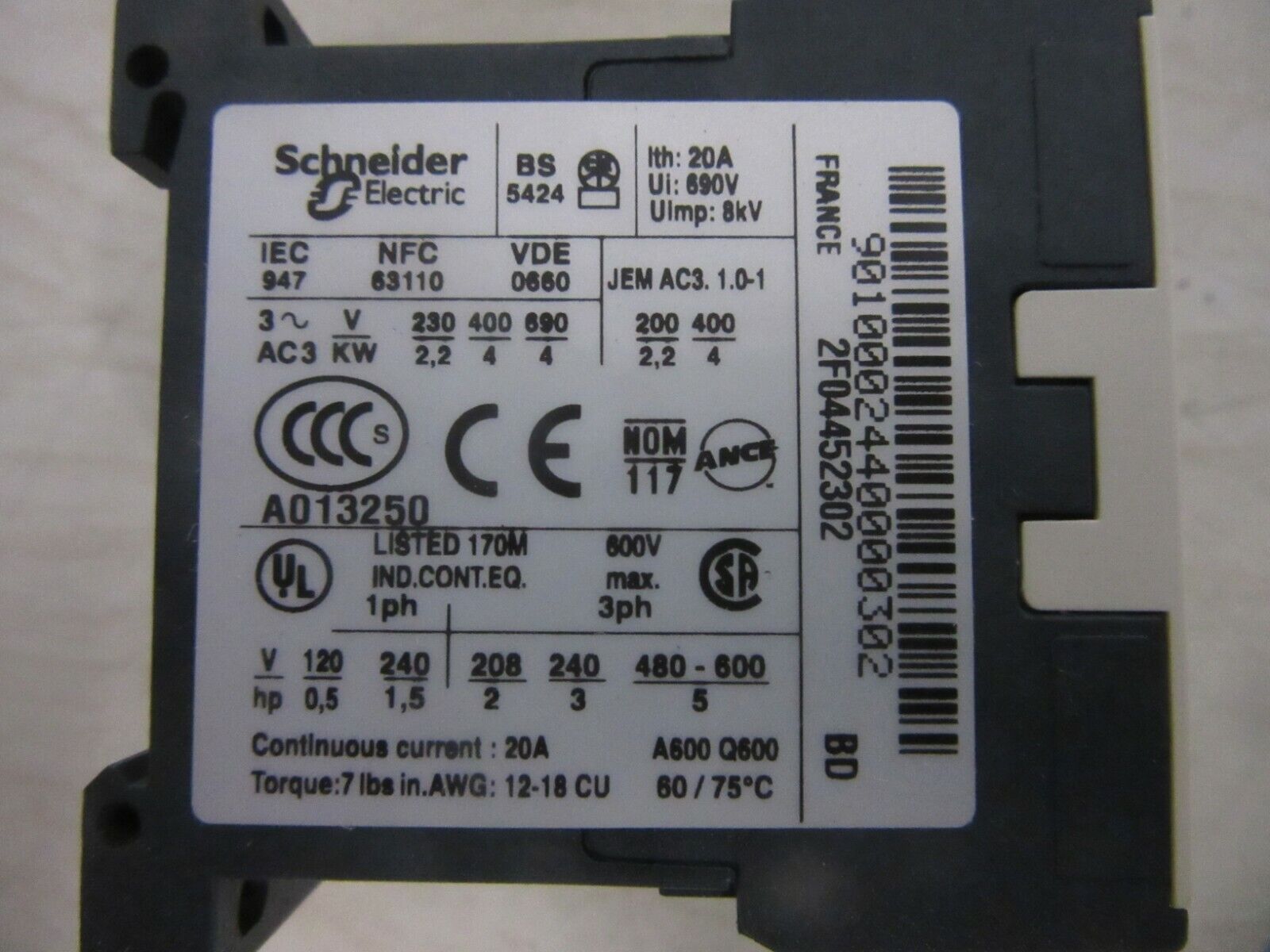 Telemecanique LP1K0901BD Schütz 24V DC 4kW-380/415V 5HP-480V Contactor