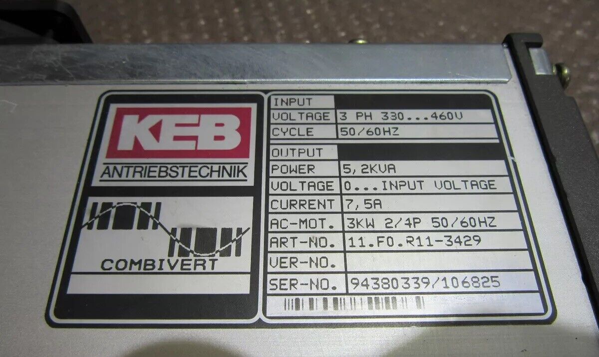 KEB 11.F0.R11-3429 | Power: 5,2 KVA 