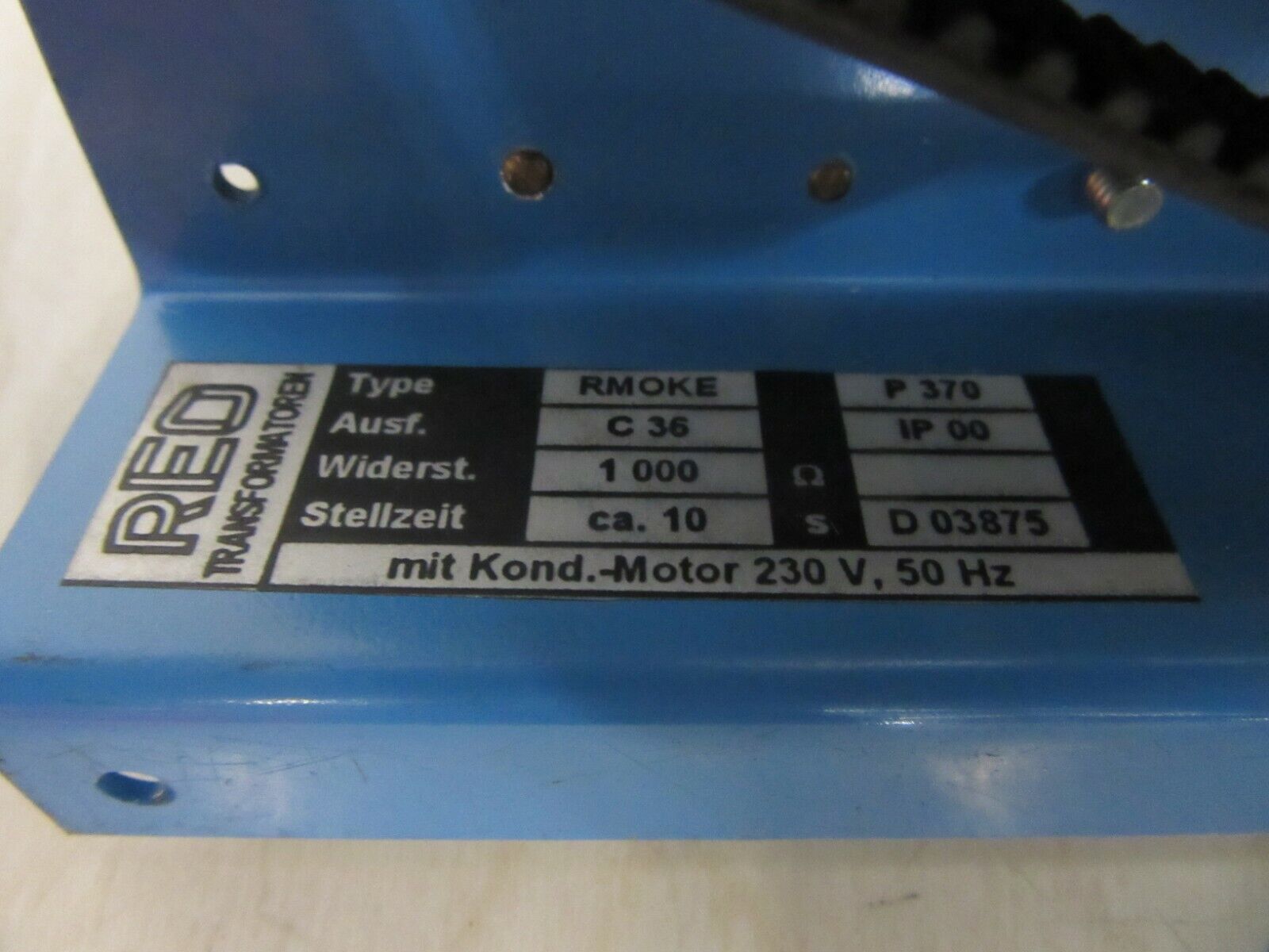 Reo Transformator RMOKE P370 mit Kond.-Motor 230V, 50Hz