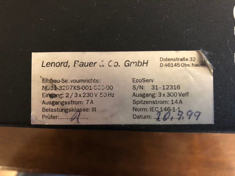 LENORD+BAUER  EcoServ N031-3207XS-001-000-00 Einbau-Servoumrichter
