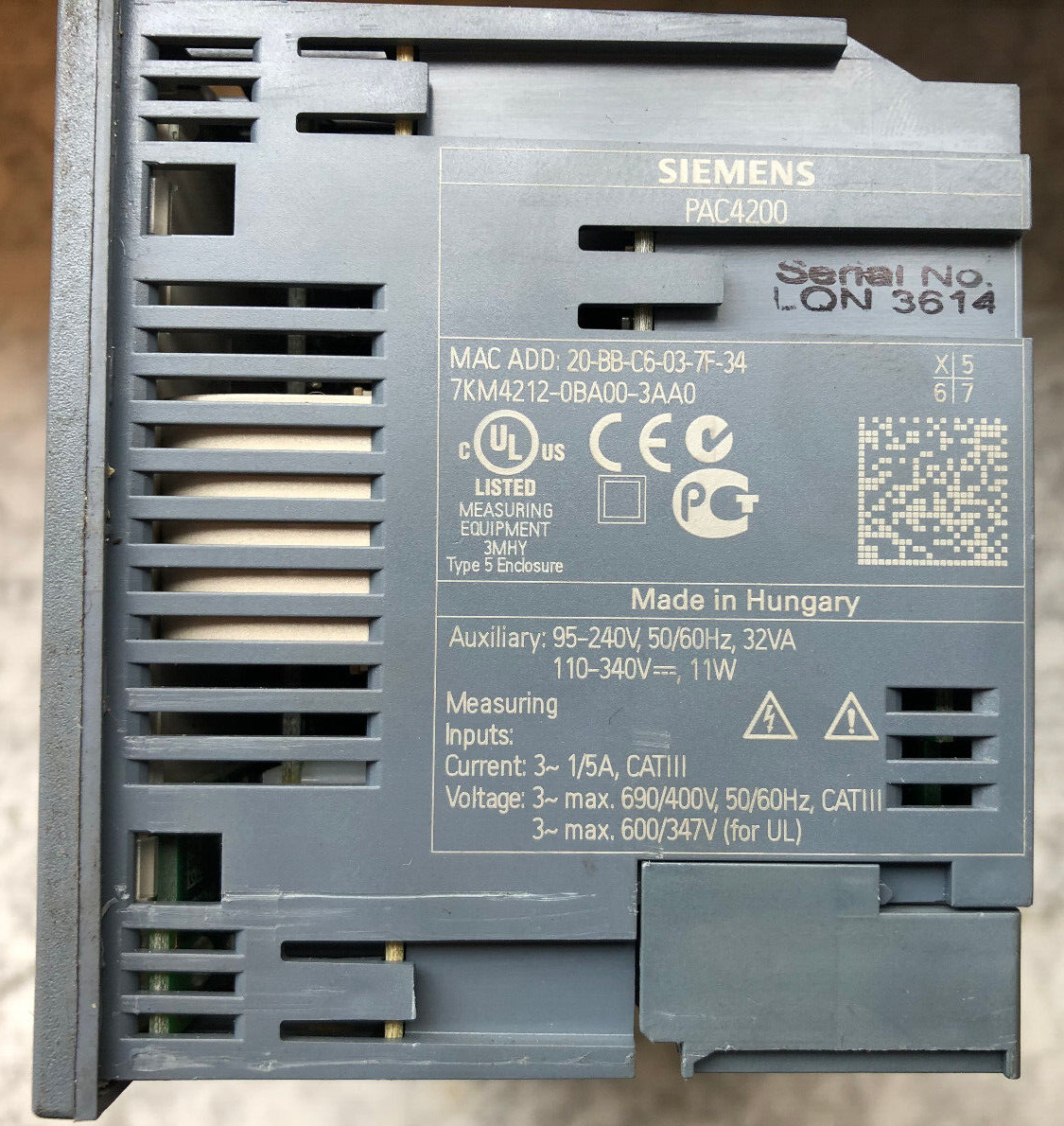 Siemens Sentron Messgerät PAC4200 7KM4212-0BA00-3AA0