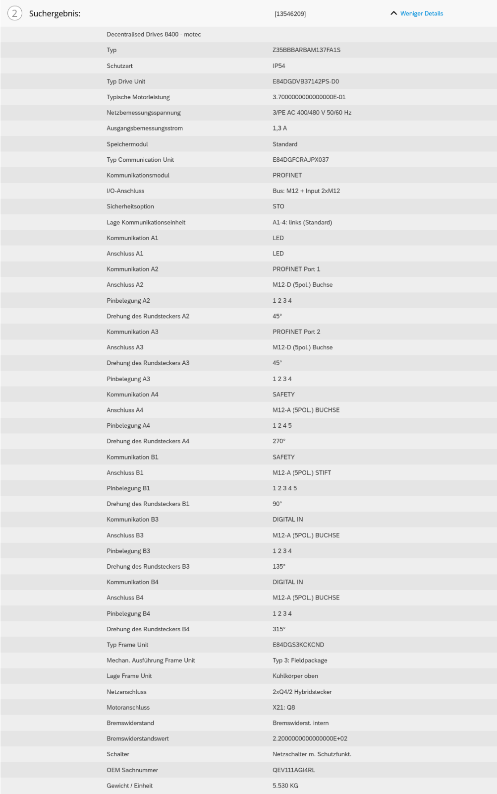 Lenze 8400 motec E84DGDVB37142PS-D0 0,37KW Mat.-Nr.13546209