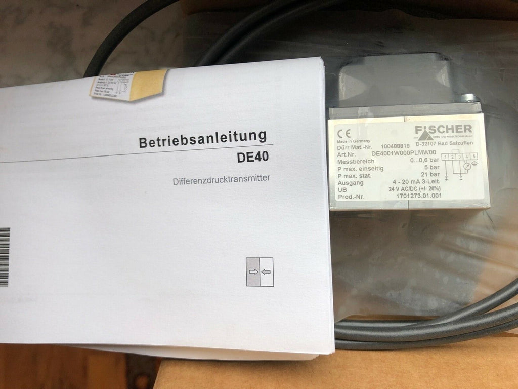 Fischer Differenzdrucktransmitter DE40 DE4001W000PLMW00 0-0,6 bar