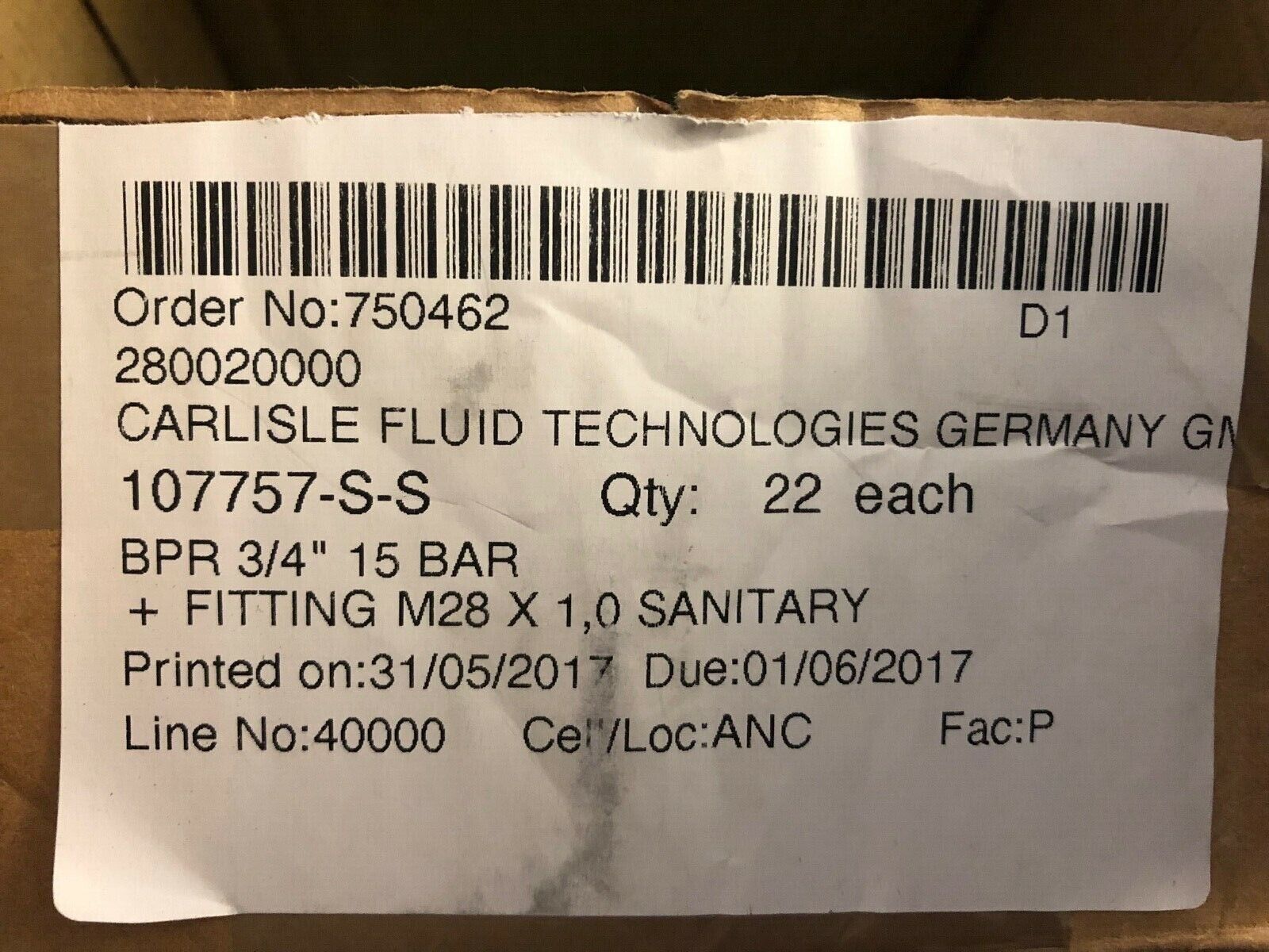 Binks 107757-S-S Back Pressure Regulator  3/4'' manual