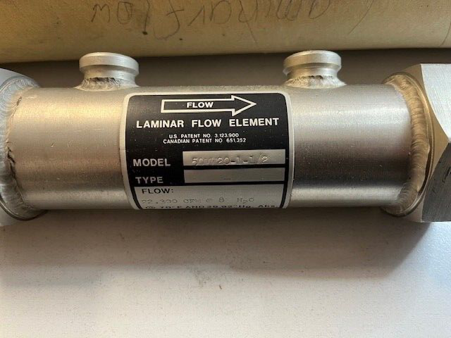 Meriam Instrument Laminar Flow Element Model: 50MW20-1-1/2 GAS AIR
