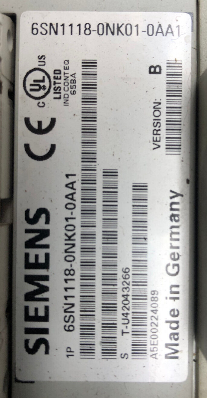 Siemens 6SN1118-0NK01-0AA1 Version B SIMODRIVE Steuergerät m. Simodrive LT-Modul