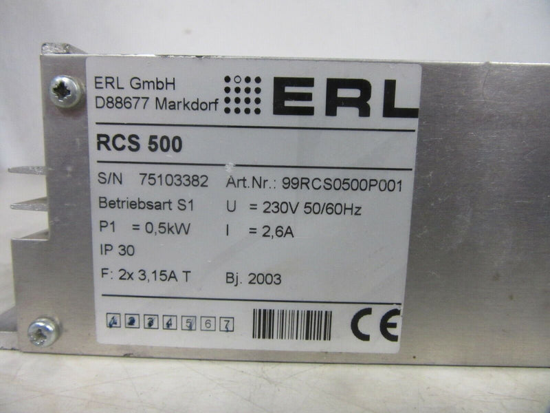ERL RCS 500 Efficient 0.5-kW RPM Speed Control Drive