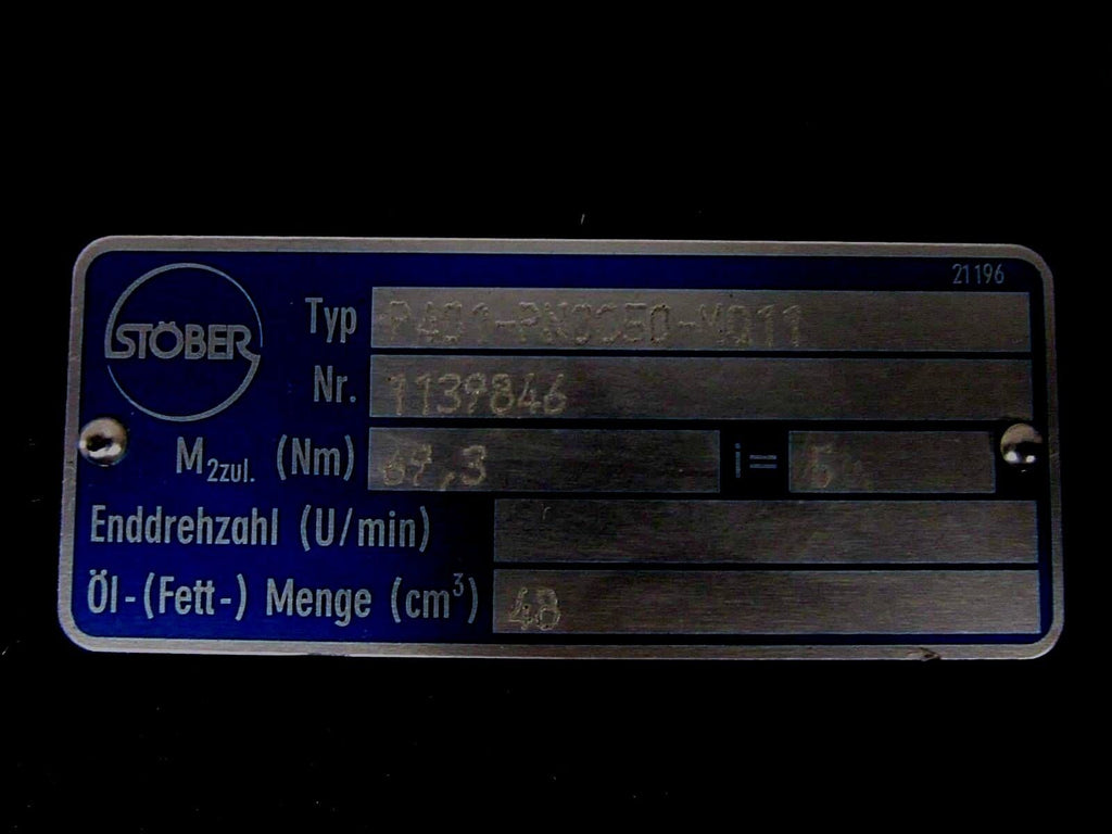 Stöber P401-PN0050-M011 i=5 1139846 Control Techniques 95DSA300H -unused-