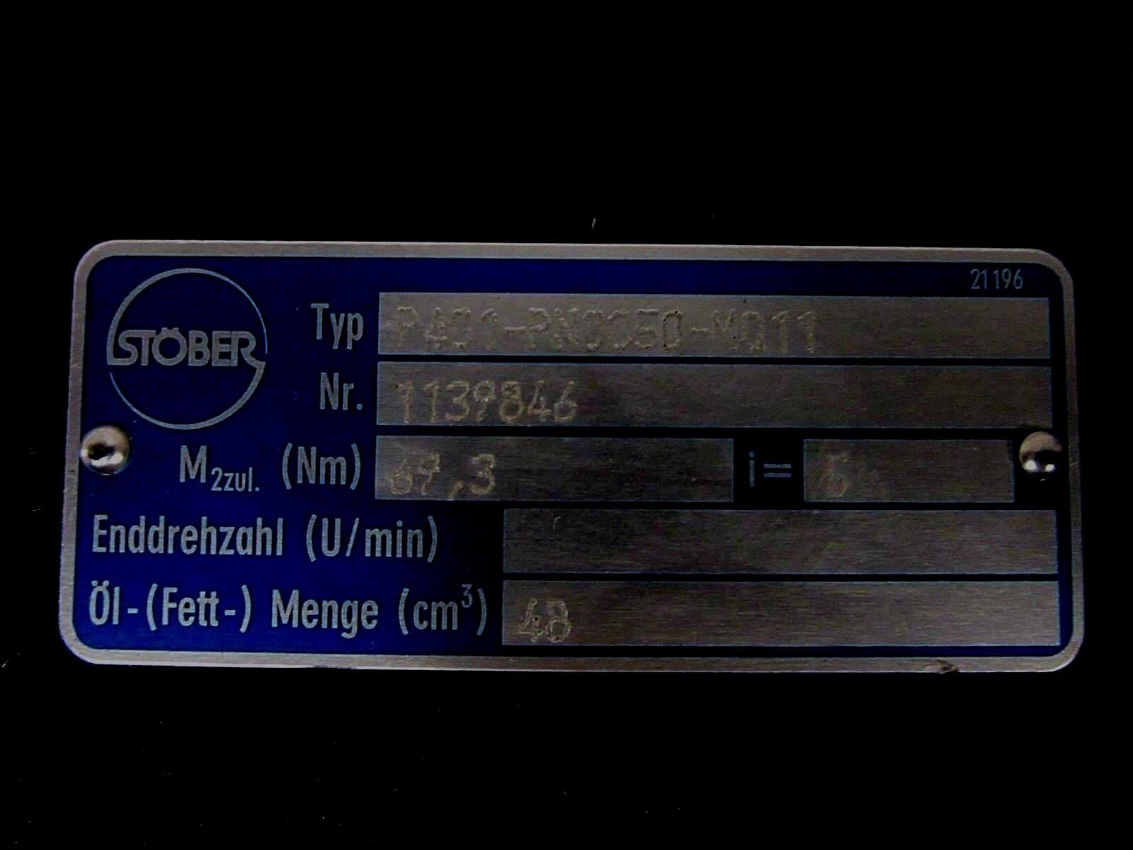 Stöber P401-PN0050-M011 i=5 1139846 Control Techniques 95DSA300H -unused-
