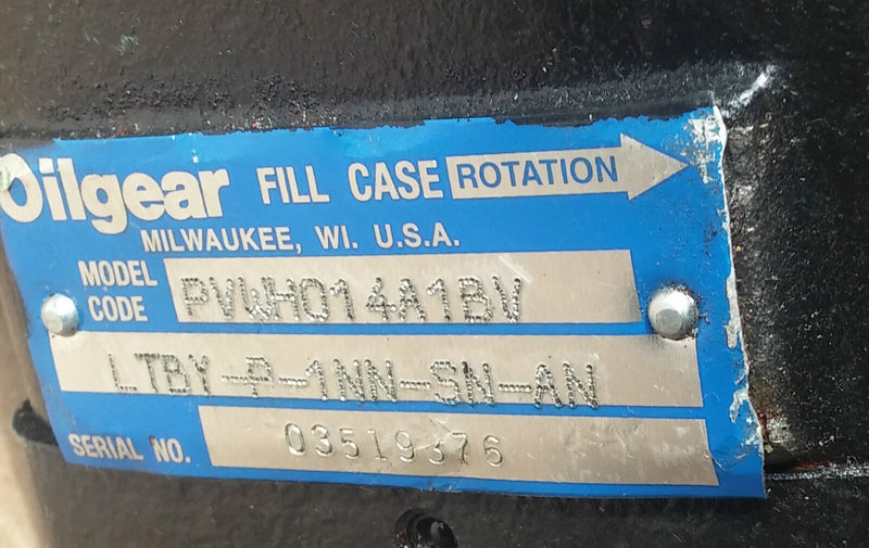Oilgear PVWH014A1BV Hydraulikpumpe Serial No.: 03519376