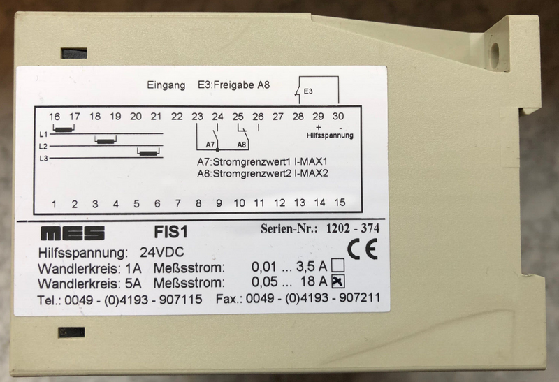 MES FIS-1 Stromüberwachung