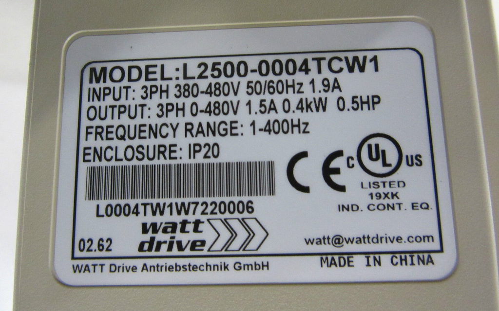 Watt Drive L2500-0004TCW1 FS20142-3,2-07