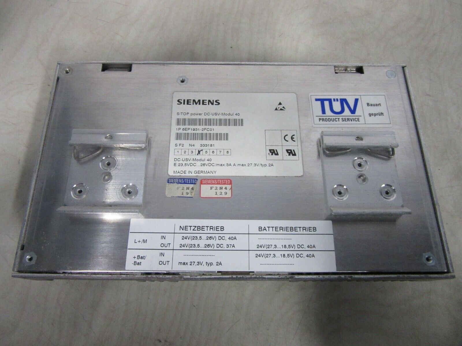 Siemens Sitop power DC-USV-Modul 40 6EP1931-2FC01