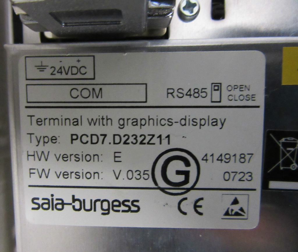 Saia-Burgess Terminal with graphics-display Type PCD7.D232Z11