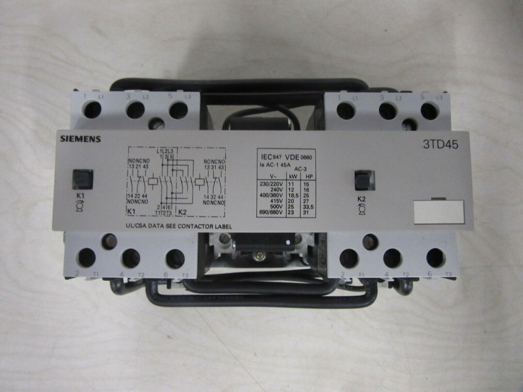 Siemens 3TF4522-0A Reversing Contactor 3TD4502-2A 18,5kW 220V 