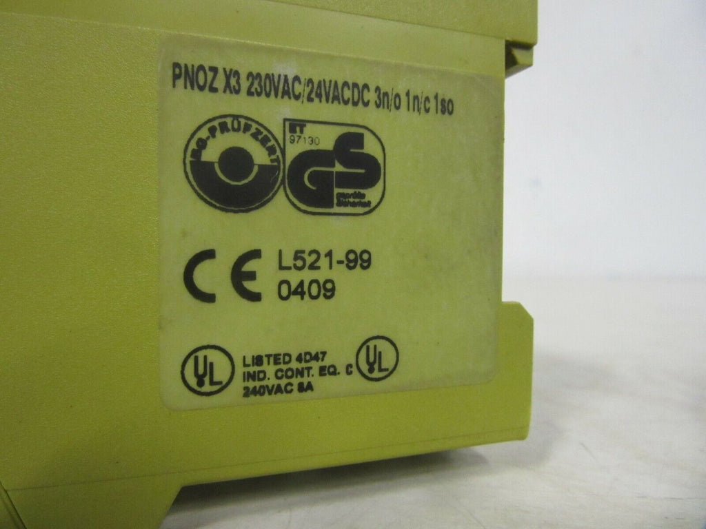 Pilz Pnoz X3 230VAC/ 24VACDC 3n/o 1n/c 1so