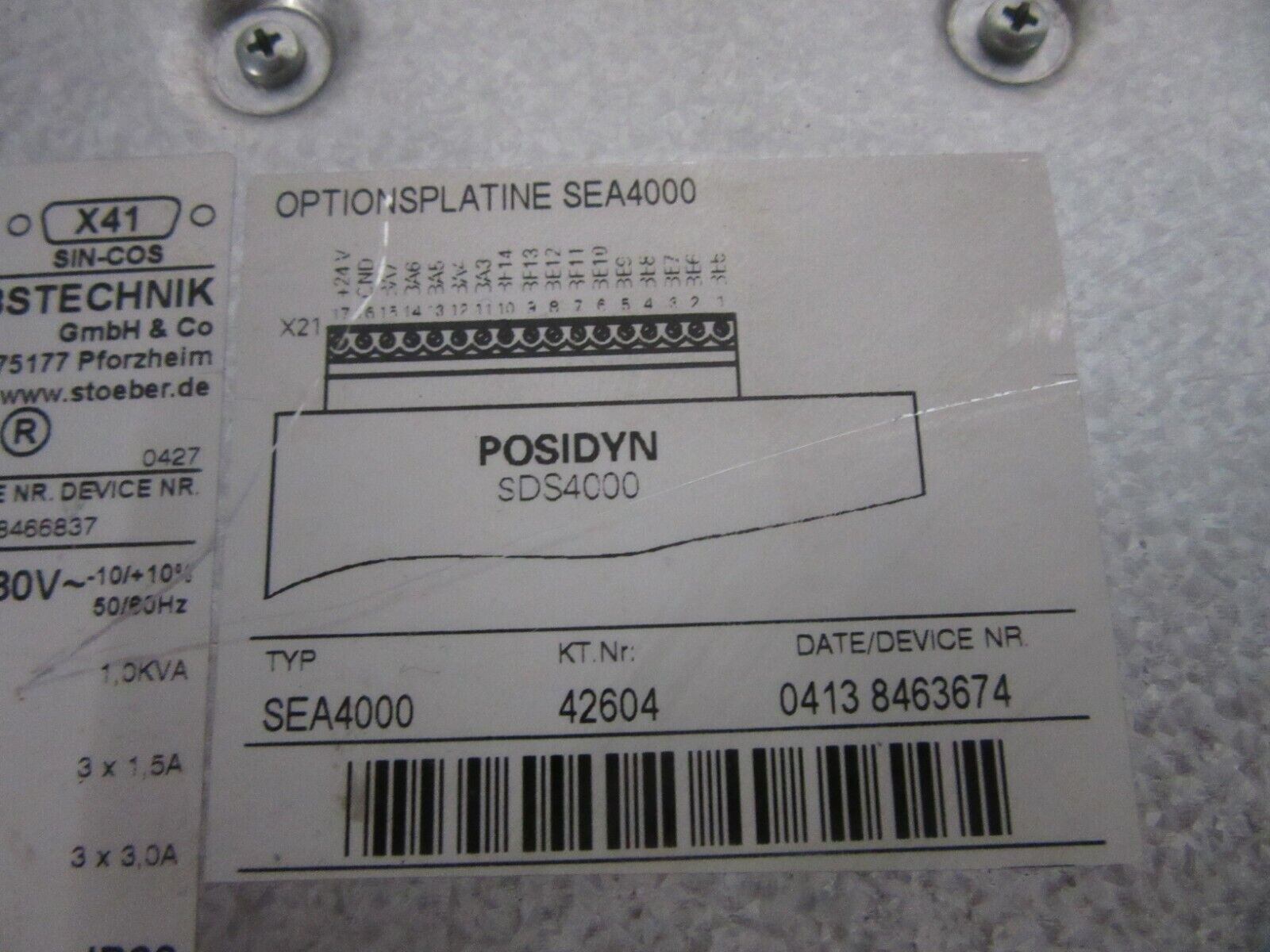 Stöber Posidyn SDS4000 SDS4011 Optionsplatine SEA4000