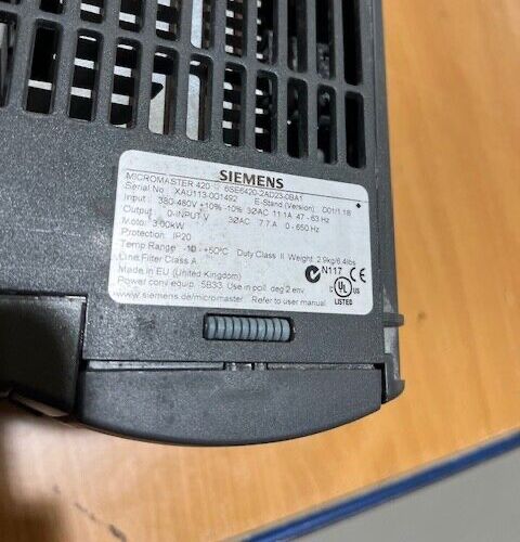 Siemens  6SE6420-2AD23-2BA1  3KW Micromaster 420